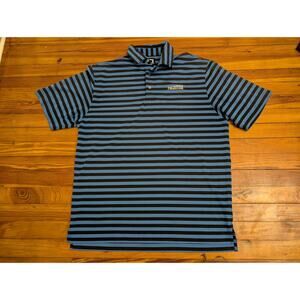 Foot Joy Blue/Black FieldStone Mens Striped Golf Polo Size L